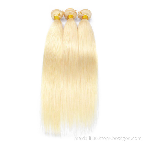 Cuticle Aligned Hair With Swiss Lace  Front Wigs, Color 613 Blonde Silky Straight Weave Hair Wigs